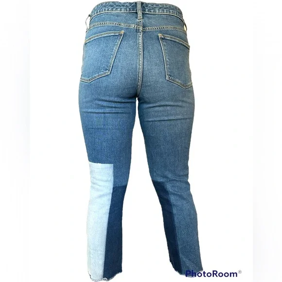 Universal Thread Patchwork Capri High-Rise Jeans With small Flare - Picture 3 of 5